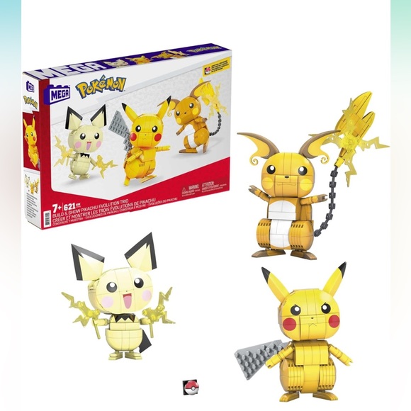 Brand new Mega Pokémon Build & Show Pikachu Evolution Trio building blocks - Picture 2 of 10